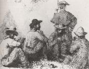 Camp Scenes,Five Soldiers